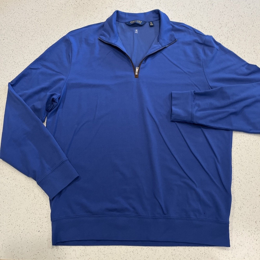 Polo Golf Ralph Lauren Pullover Mens XL Blue 1/4 Zip Water Repellent